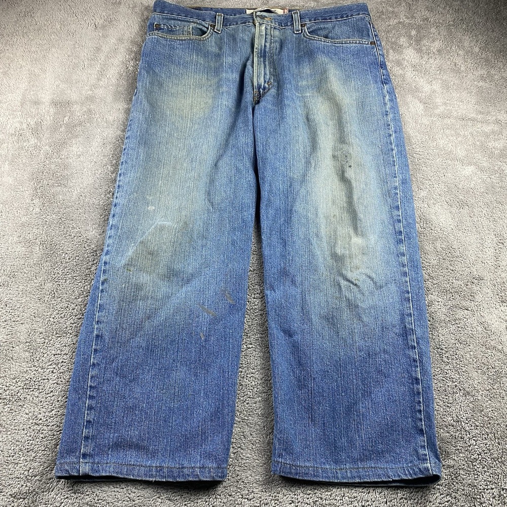 Levis Relaxed Straight Fit Jeans Mens 36x25 Blue Medium Mid Rise